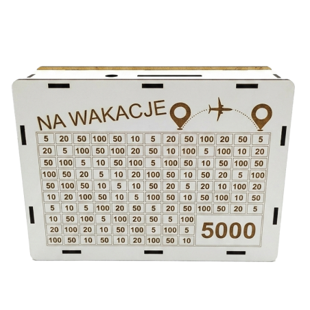 Skarbonka Wyzwanie Na Wakacje 5000zł HDF Sklejona