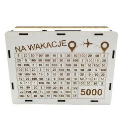 Skarbonka Na Wakacje 5000 zł - Skarbonka Wykreślanka | Skarbonkowo.pl