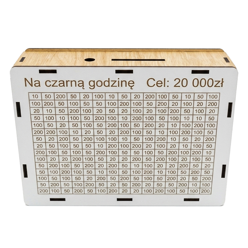 Skarbonka Wyzwanie 20000zł Na Czarną Godzinę Sklejona HDF
